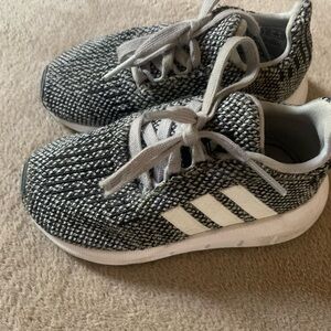 Adidas Kids Gray and White Sneakers